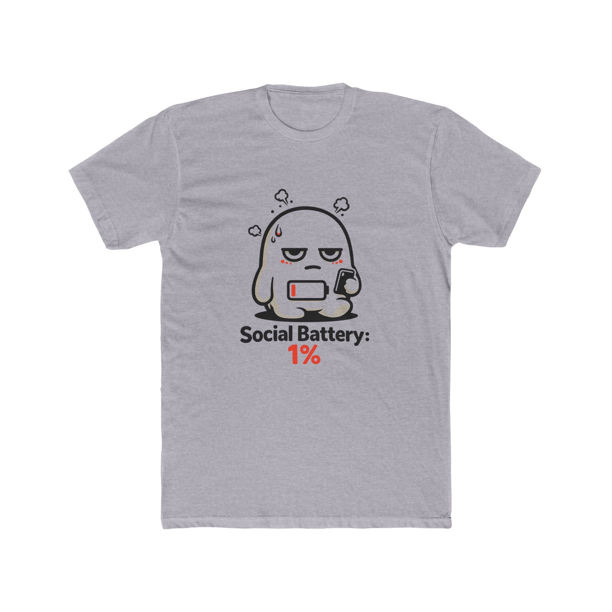 1% Social Battery Shirt — Funny Burnout Culture Tee